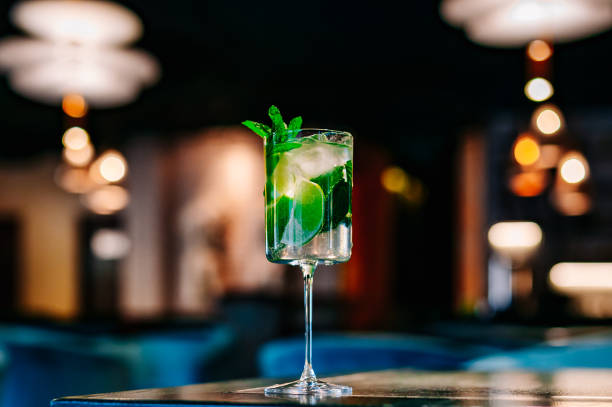 istock alcoholic cocktail in a glass stands on a table in a bar or restaurant 1496738498