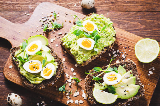 istock Avocado and Quail Egg Toasts, Healthy Snack or Breakfast 1496738882