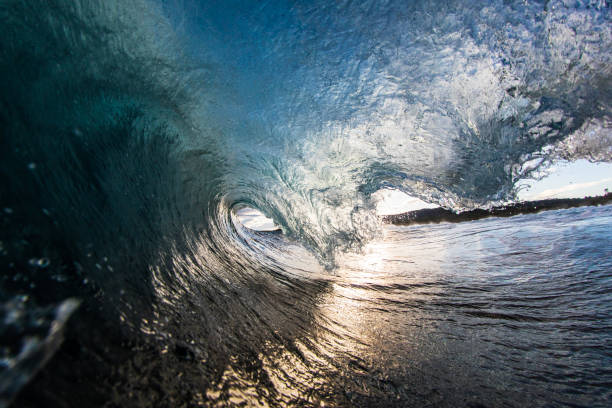 istock Surfers view looking out of a breaking barrelling wave 1496745558