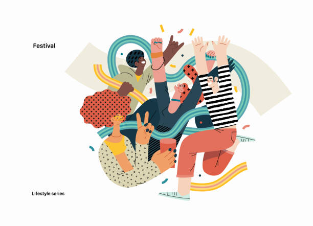 seria ilustracji wektorowych stylu życia - przyjaźń obrazy stock illustrations