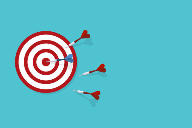 istock Red darts missed hitting target and only blue one hits the center. Business challenge failure and success concept. 1496750988
