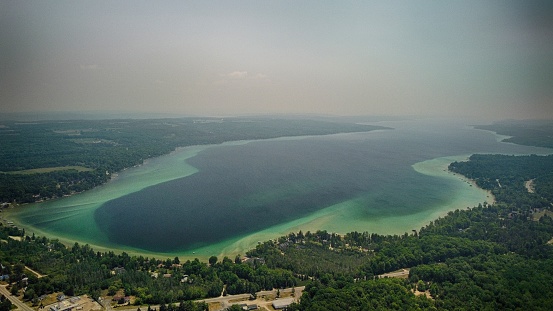 Ariel View of Torch Lake in Northern MI. Taken with the DJI Mini 2