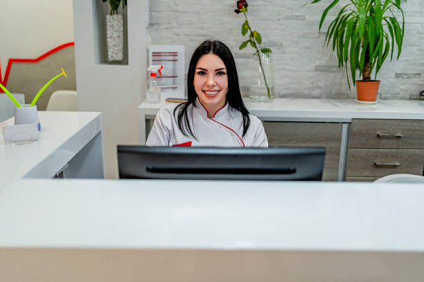 istock Reception at the medical clinic 1496755900