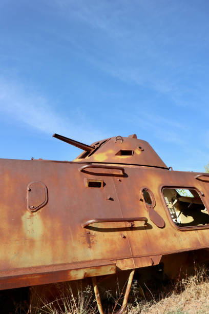 istock Abandoned Tanks next to the road in Angola 1496768921
