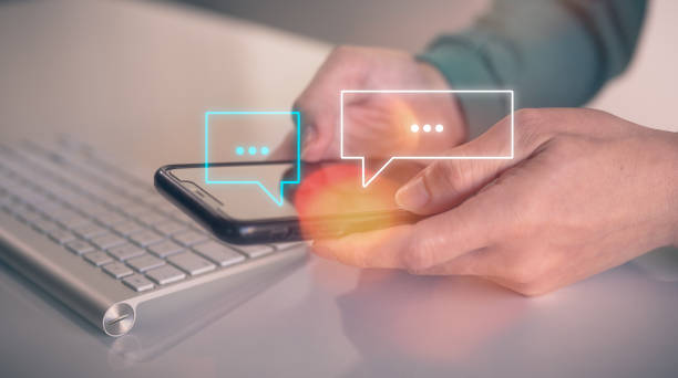 istock social online concept, man using smartphone chatting sending and reading text messages from internet network technology platform, social distancing, shopping, communication online 1496770697