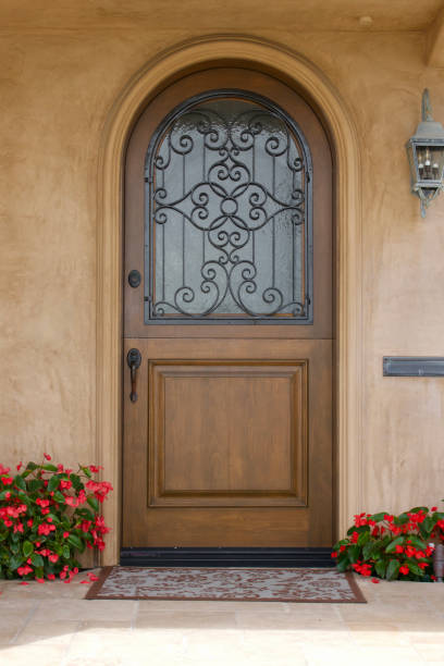 istock Arched front door with a Mediterranean vibe 1496781965