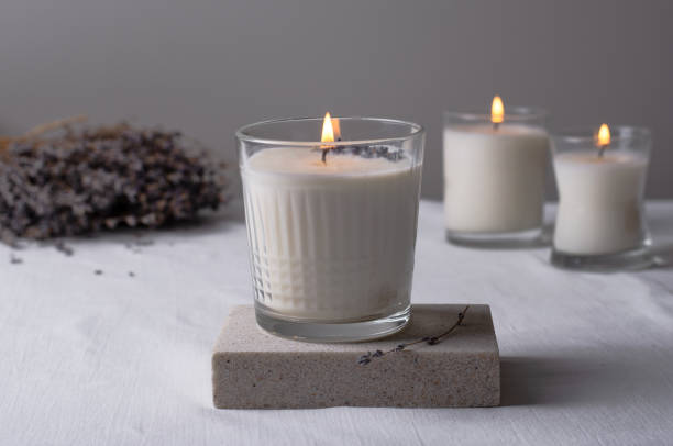istock Soy Candle, Handmade Scented Candles with Lavender in Glass 1496783146