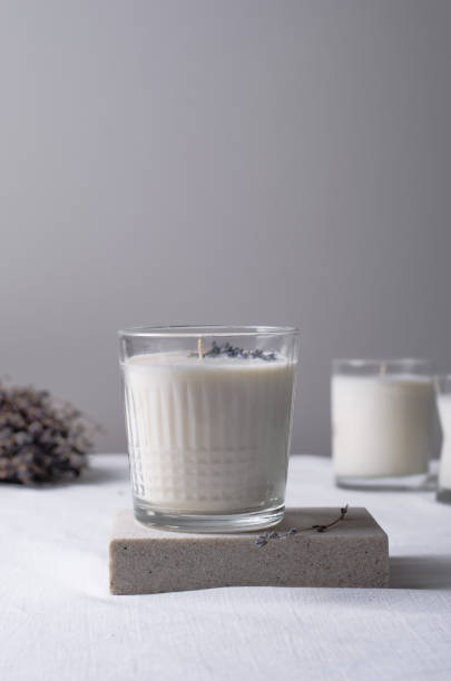 istock Soy Candle, Handmade Scented Candles with Lavender in Glass 1496783196