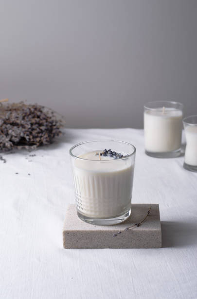 istock Soy Candle, Handmade Scented Candles with Lavender in Glass 1496783330
