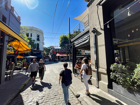 buenos aires, argentina, 04 November 2022: people walking on the street in the popular Soho Palermo neighborhood