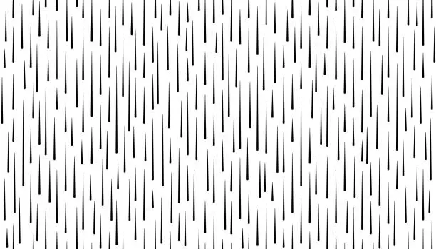 Vector illustration of Heavy rain seamless pattern. Abstract drops geometric pattern. Rainy fall day texture. Dashed vertical lines. Vector illustration on white background