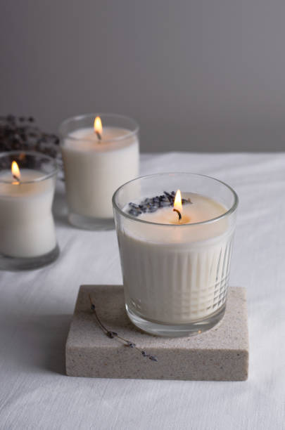 istock Soy Candle, Handmade Scented Candles with Lavender in Glass 1496784375