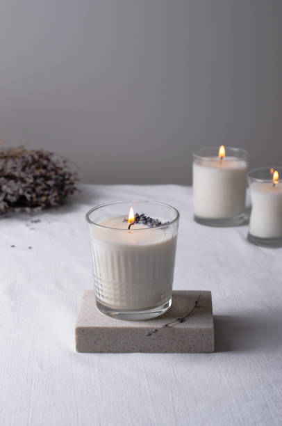istock Soy Candle, Handmade Scented Candles with Lavender in Glass 1496784974