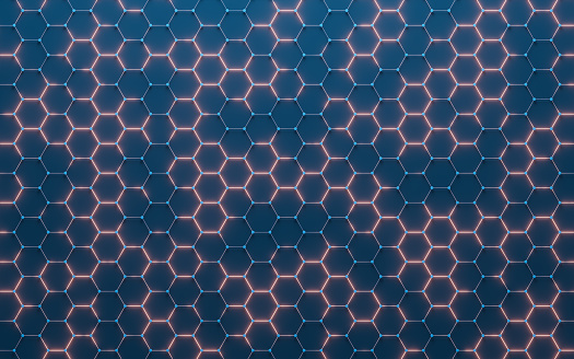 Hexagonal structure background, 3d rendering. Digital drawing.