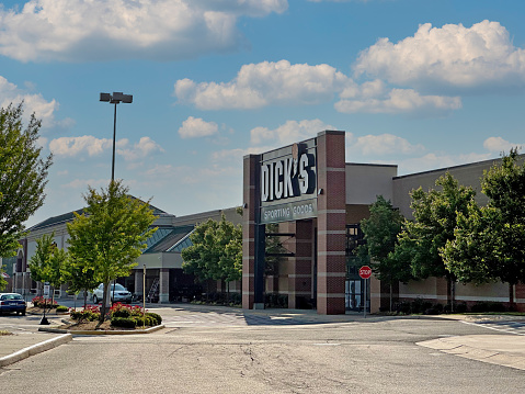 Culpepper, VA, USA - May 31, 2023: Exterior of a Dick's Sporting Goods Department Store on a Sunny day