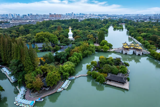 istock Aviation Yangzhou Chinese -style garden landscape 1496806820