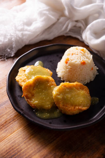 istock Chicken Pancakes with green salsa 1496807905