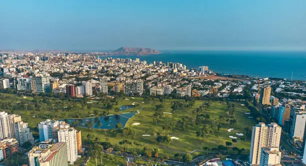 Photo of Aerial View of the San Isidro golf course in Lima, Peru.