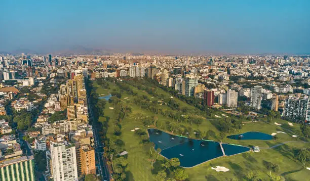 Photo of Aerial View of the San Isidro golf course in Lima, Peru.