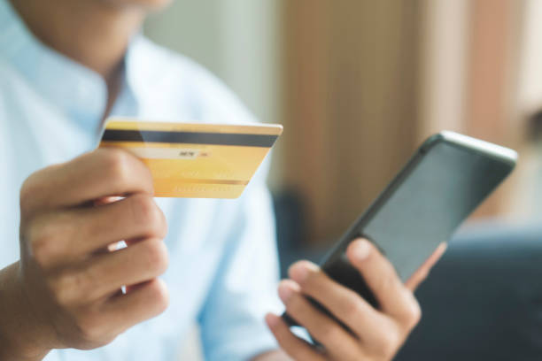 istock Customer shopping online pay by credit card. 1496814271