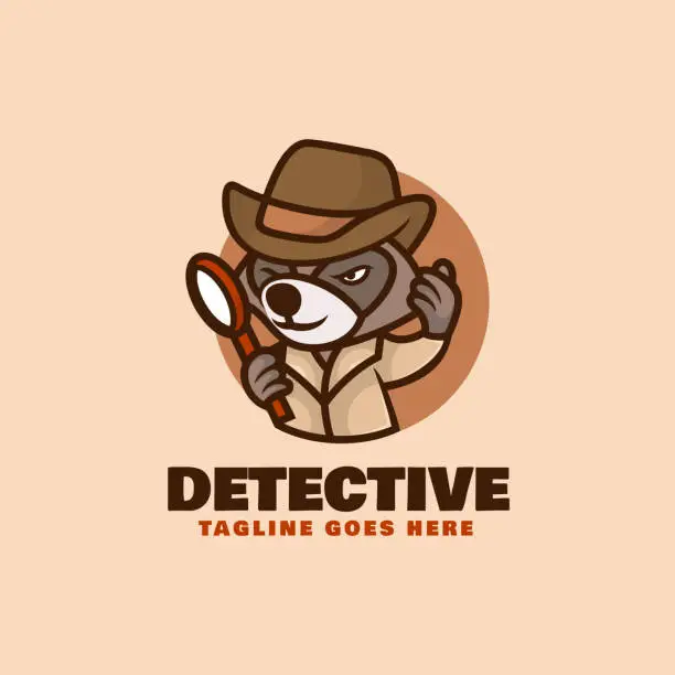 Vector illustration of Vector Illustration Detective Mascot Cartoon Style.