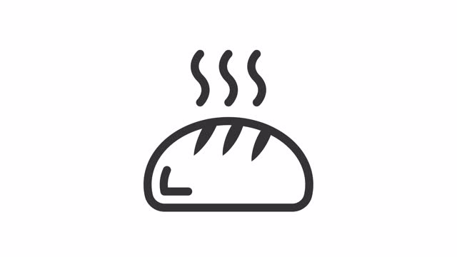 Bread, Coffee Shop animated icon on transparent background.