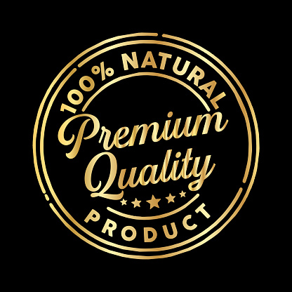 100% Natural Premium Quality Product is use for product quality symbol for graphic Designer