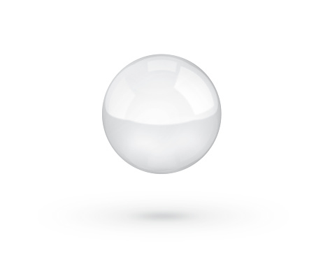 transparent crystal glass marble ball on white background