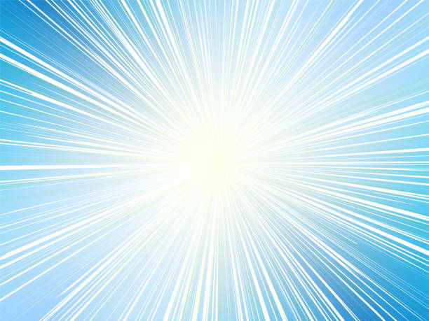 istock Concentrated line background material of the image of the sun's rays shining intensely in the sky_blue 1496839692