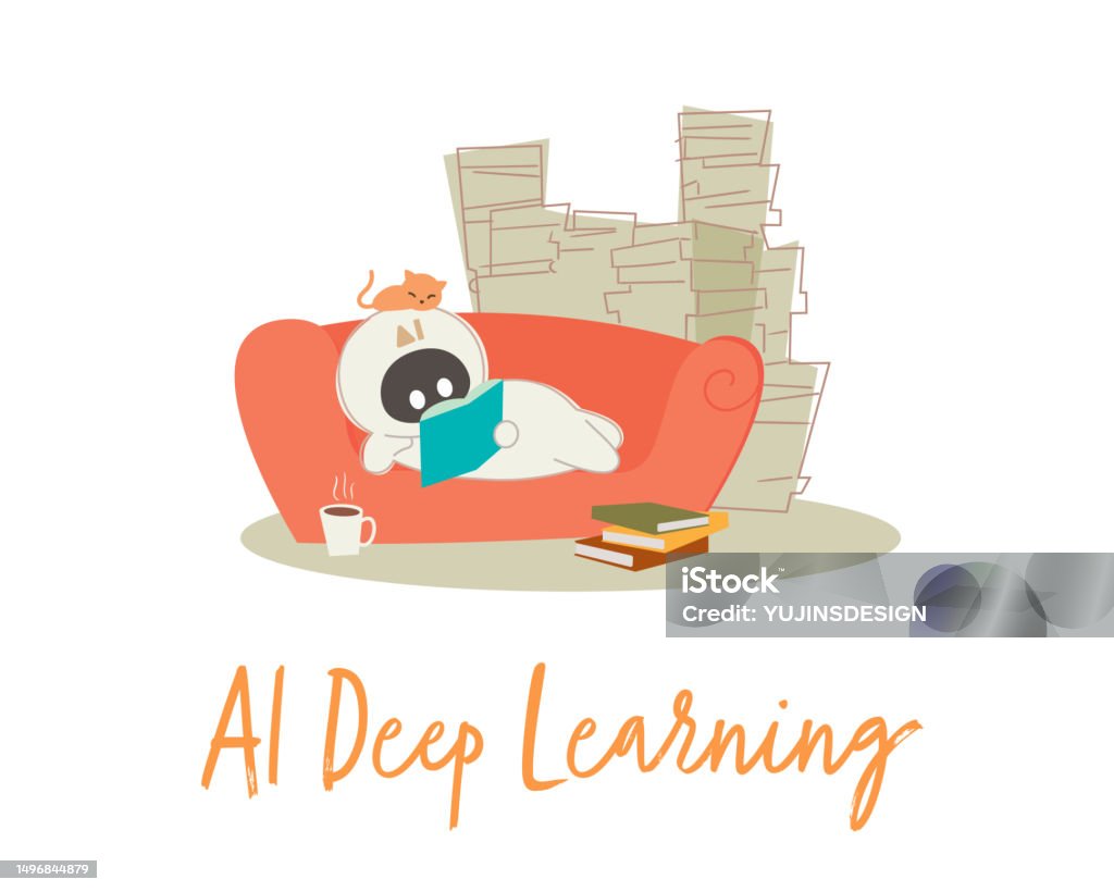 Ai Robot Doing Deep Learning Stock Illustration - Download Image Now ...