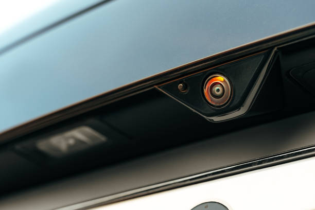 istock Close up luxury back car rear view camera 1496845195