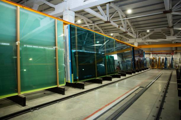istock Manufacturing environment producing PVC windows in a factory 1496849916
