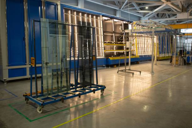 istock Manufacturing environment producing PVC windows in a factory 1496849922
