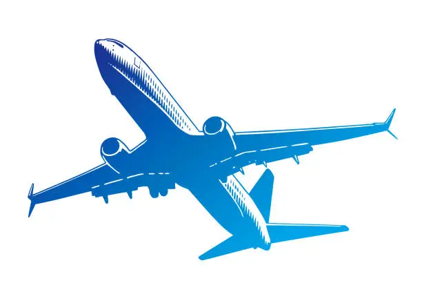 Vector illustration of airliner cut out