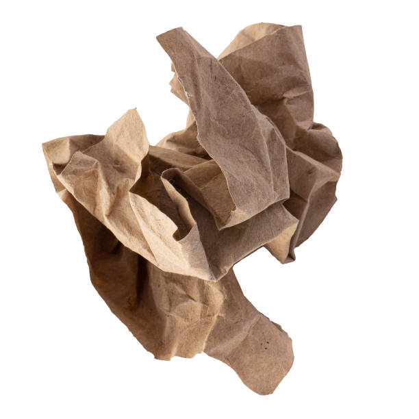 istock Used brown paper bag isolated on a white background. 1496853026