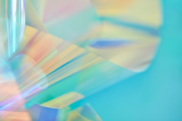 istock Abstract blurred mint holographic metallic foil background with copy space 1496856942