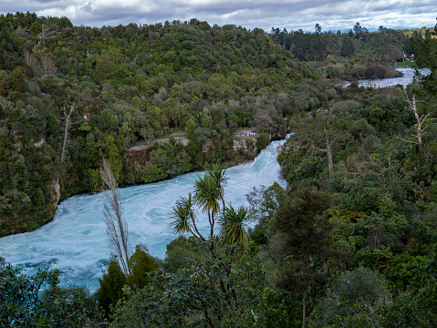 Huka Falls and Waikato River in Taupo, New Zealand