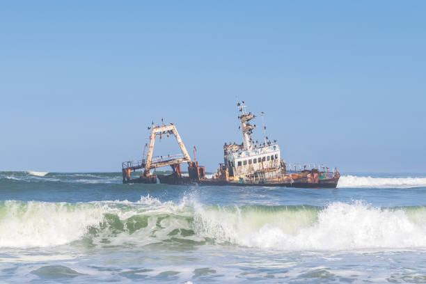 istock Wrecked trawler off the skeleton coast 1496858682