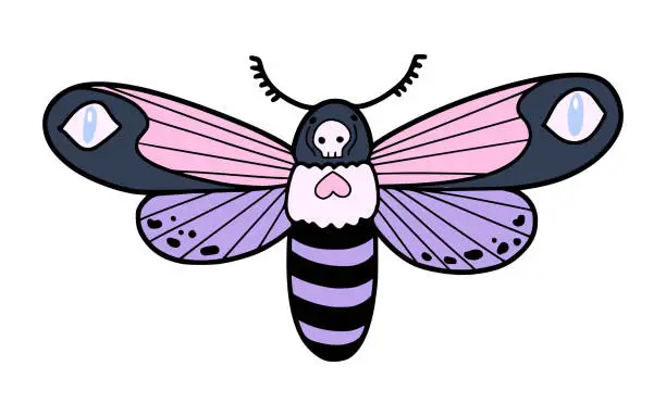 Vector illustration of Magical moth