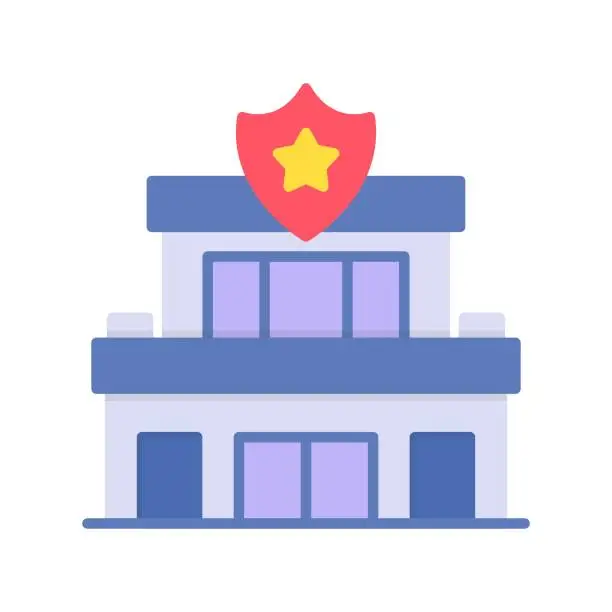 Vector illustration of Police Station Icon