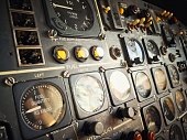 Control panel in a plane cockpit