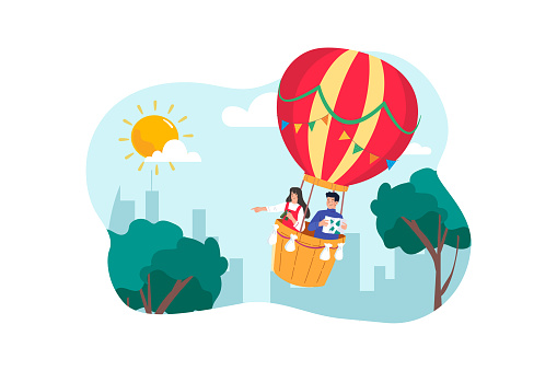 A group of tourists embarks on a sunrise hot air balloon ride for a memorable experience.