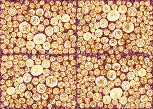 ilustrações de stock, clip art, desenhos animados e ícones de abstract background from circles and dots. yellow and brown colors. - yellow background square macro rough