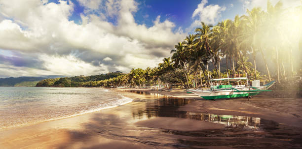 Sabang Beach by Morning Sunlight stock photo