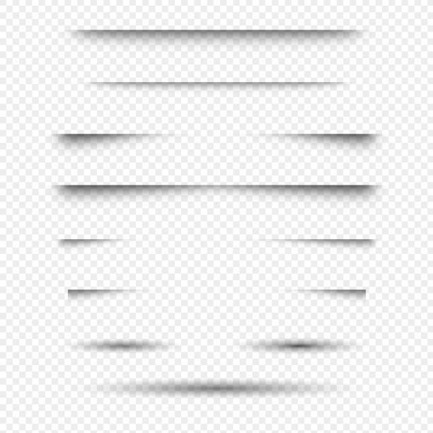 stockillustraties, clipart, cartoons en iconen met set of transparent shadow effect vector design on transparent background. - slagschaduw