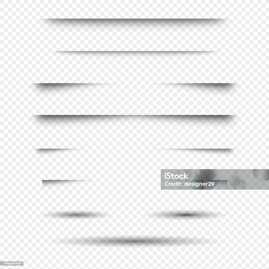 Shadow Vector Image Set Of Transparent Shadow Effect Vector Design On Transparent ...