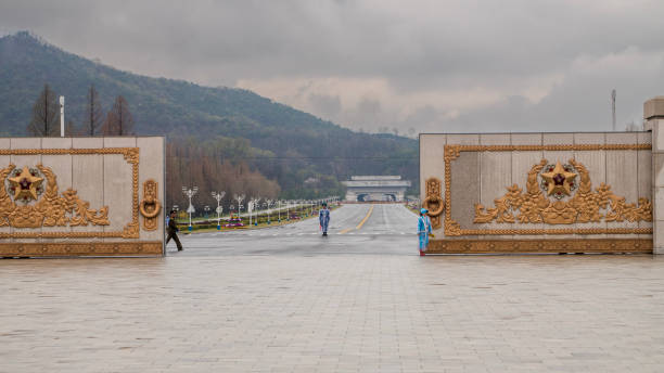 Kumsusan Palace of the Sun Pyongyang, North Korea (DPRK - Democratic People's Republic of Korea). April 2018. Kumsusan Palace of the Sun, Kim Il-Sung and Kim Jong-Il Mausoleum. kim il sung mausoleum stock pictures, royalty-free photos & images