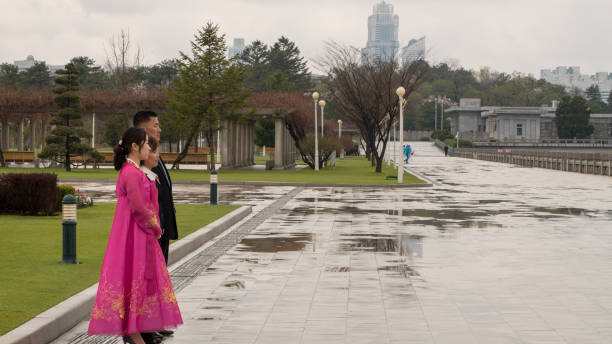 Kumsusan Palace of the Sun Pyongyang, North Korea (DPRK - Democratic People's Republic of Korea). April 2018. Kumsusan Palace of the Sun, Kim Il-Sung and Kim Jong-Il Mausoleum. kim il sung mausoleum stock pictures, royalty-free photos & images