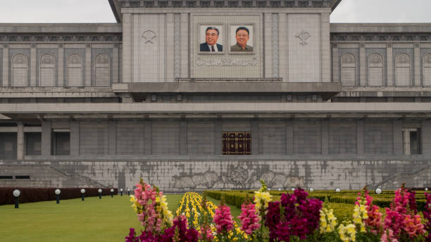 Kumsusan Palace of the Sun Pyongyang, North Korea (DPRK - Democratic People's Republic of Korea). April 2018. Kumsusan Palace of the Sun, Kim Il-Sung and Kim Jong-Il Mausoleum. kim il sung mausoleum stock pictures, royalty-free photos & images