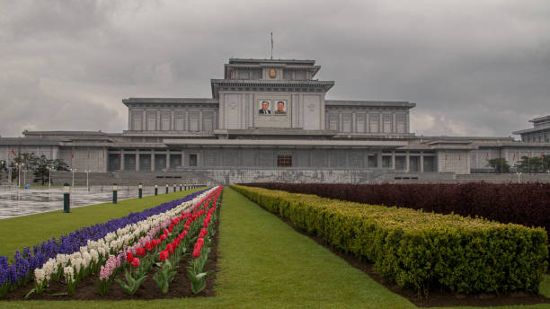 Kumsusan Palace of the Sun Pyongyang, North Korea (DPRK - Democratic People's Republic of Korea). April 2018. Kumsusan Palace of the Sun, Kim Il-Sung and Kim Jong-Il Mausoleum. kim il sung mausoleum stock pictures, royalty-free photos & images